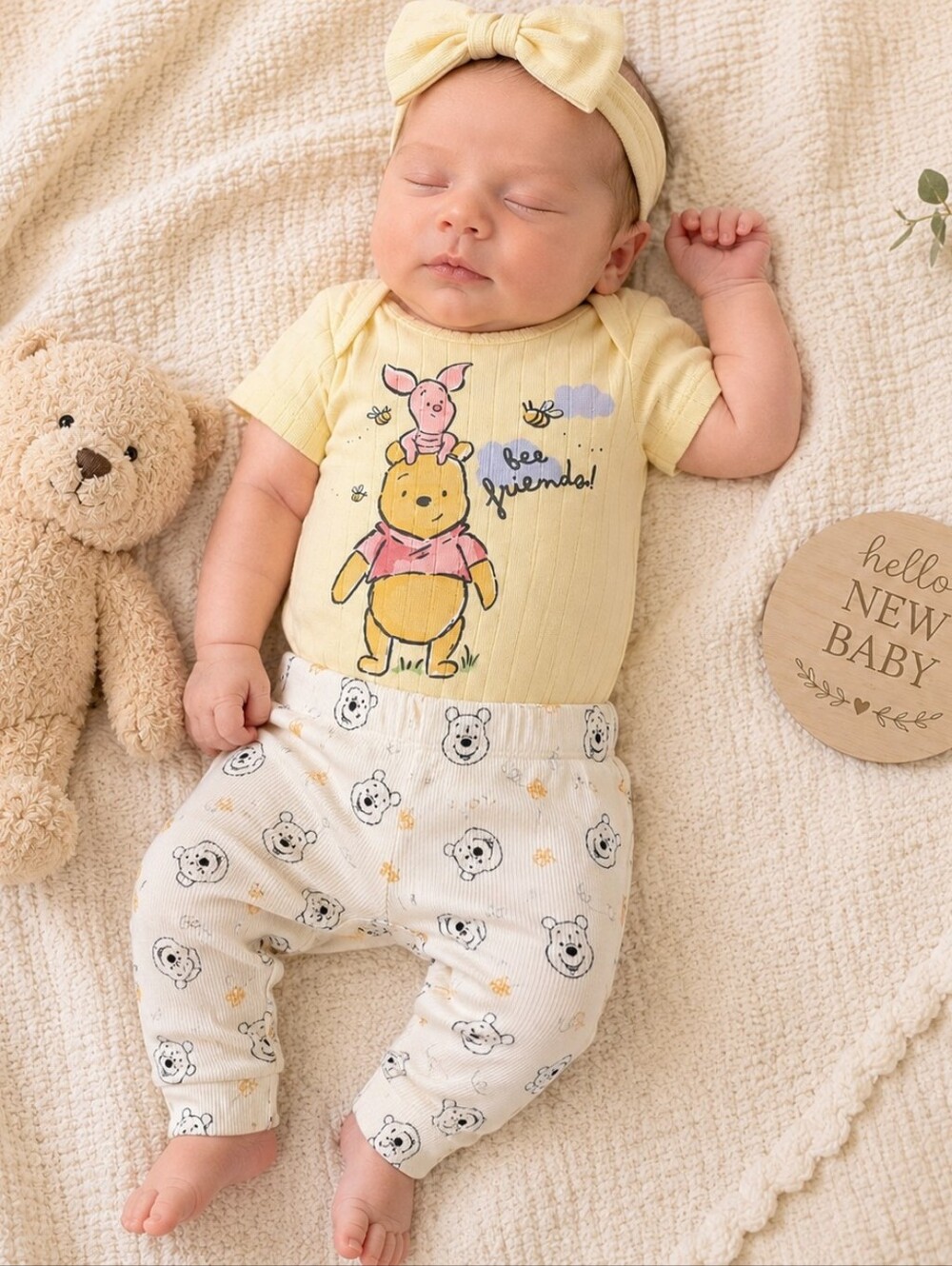 Disney Baby Winnie the Pooh 2 Piece Outfit Set NWOT Newborn 0-3M